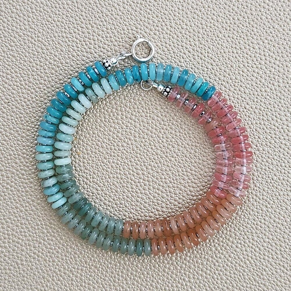 Mini Sunrise Multi-Colored Gemstone Necklace--16" - image 1